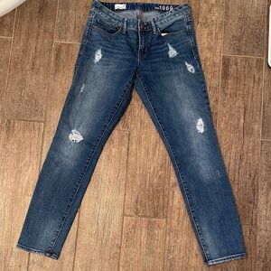 GAP Women's Distressed Blue Jeans